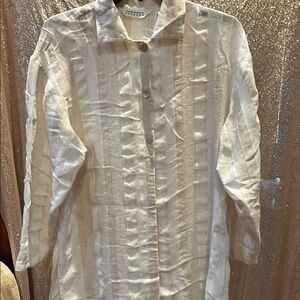 Express Cream Textured Button-Down Shirt
